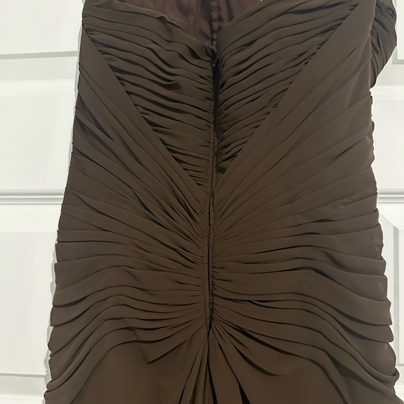 Bari Jay Brown Strapless Dress with Jeweled Accent - Picture 5 of 12